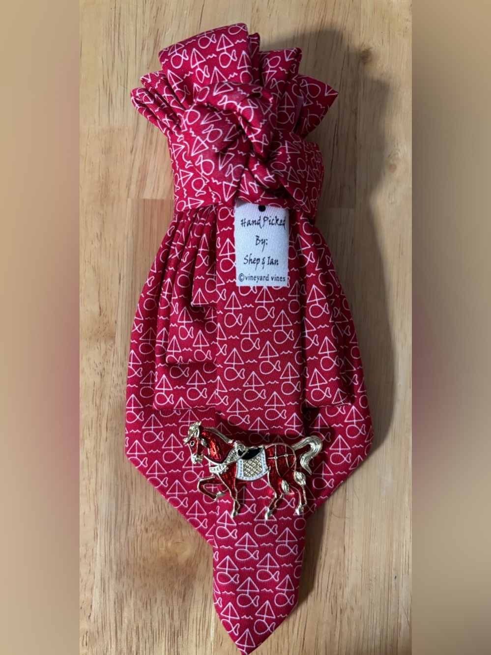 Necktie Necklace by Vineyard Vines Pattern Tie with Horse Pin